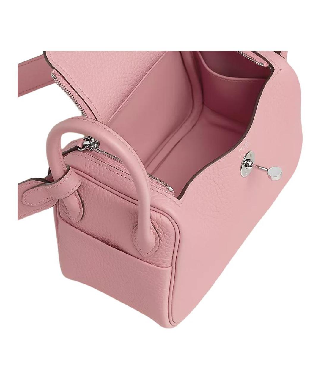 HERMES Розовая кожаная сумка через плечо, фото 4