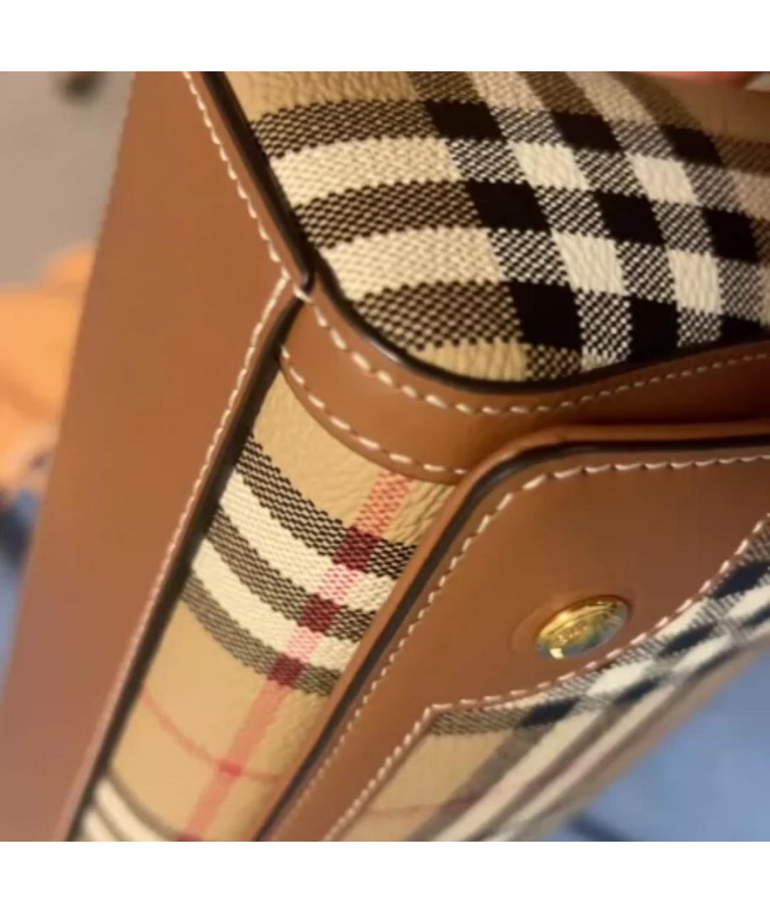 BURBERRY Кожаная сумка с короткими ручками, фото 4