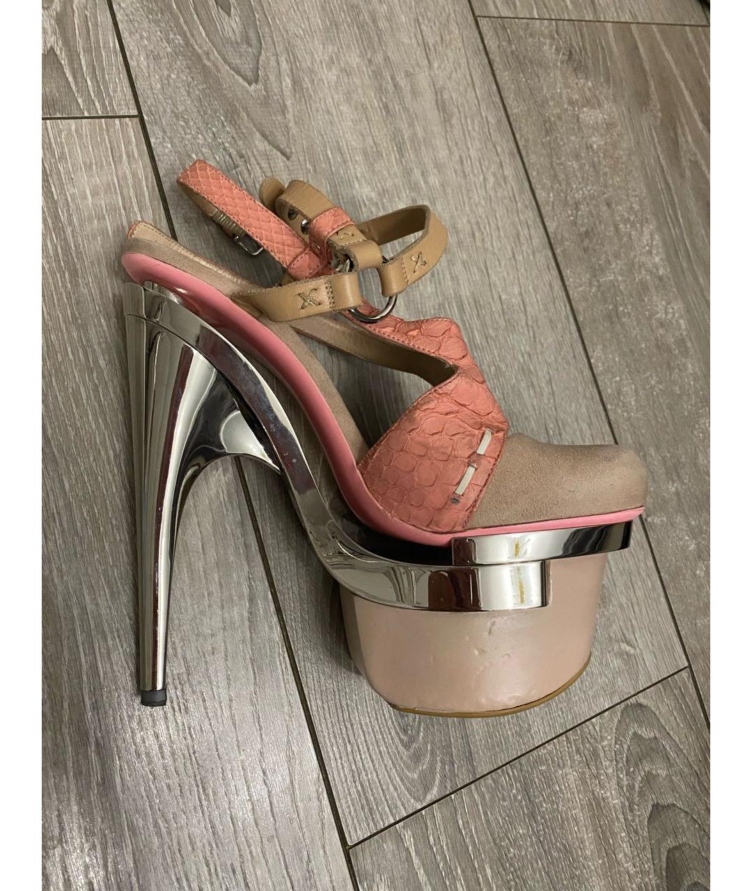 VERSACE Розовые босоножки из экзотической кожи, фото 2