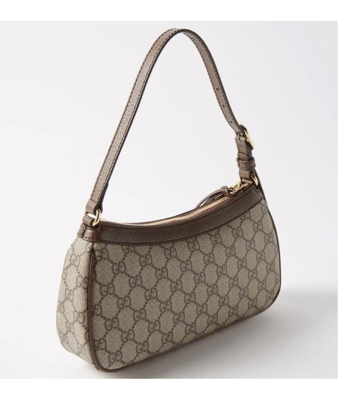 GUCCI Коричневая кожаная сумка с короткими ручками, фото 2