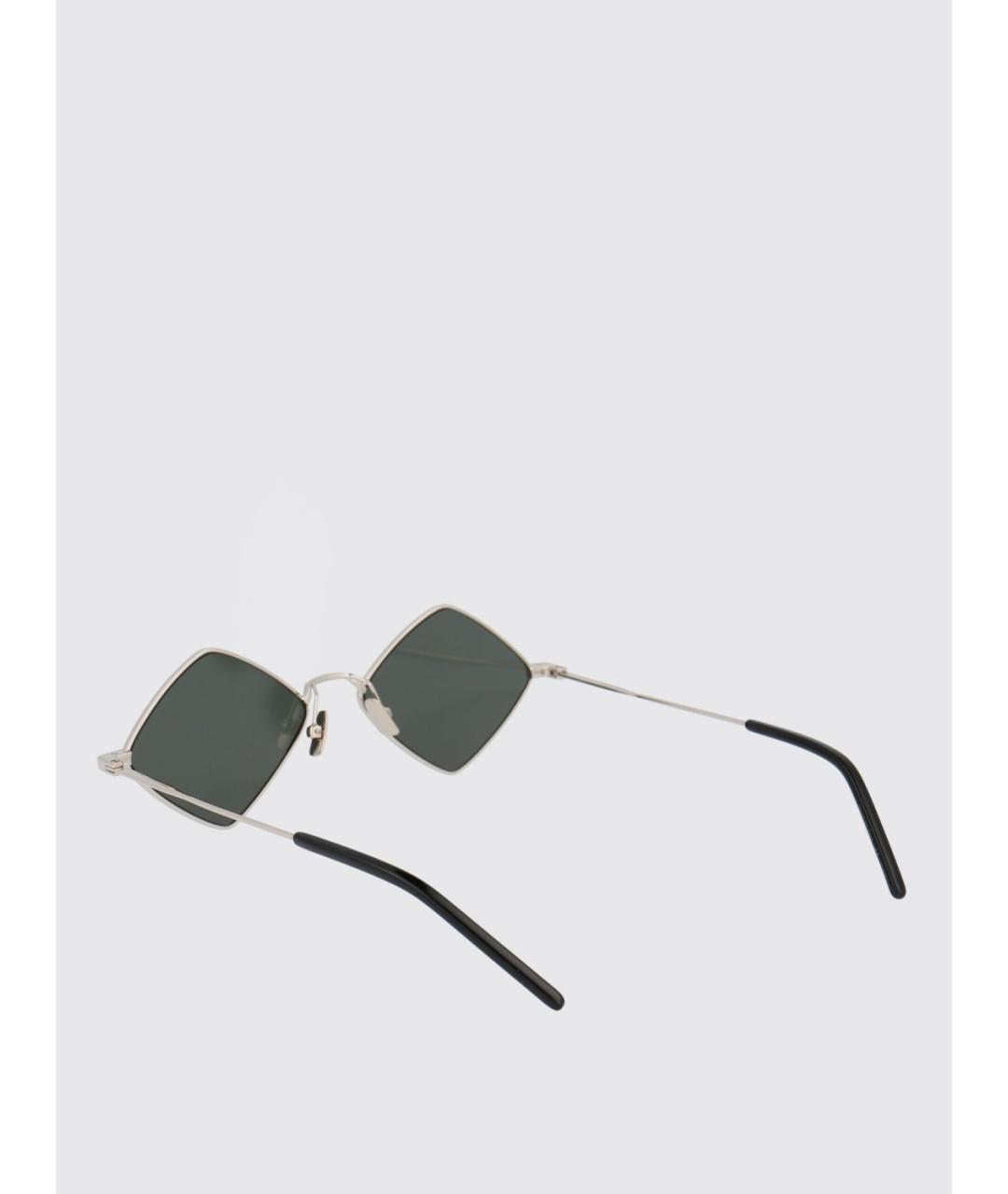 SAINT LAURENT Серебряные металлические солнцезащитные очки, фото 3