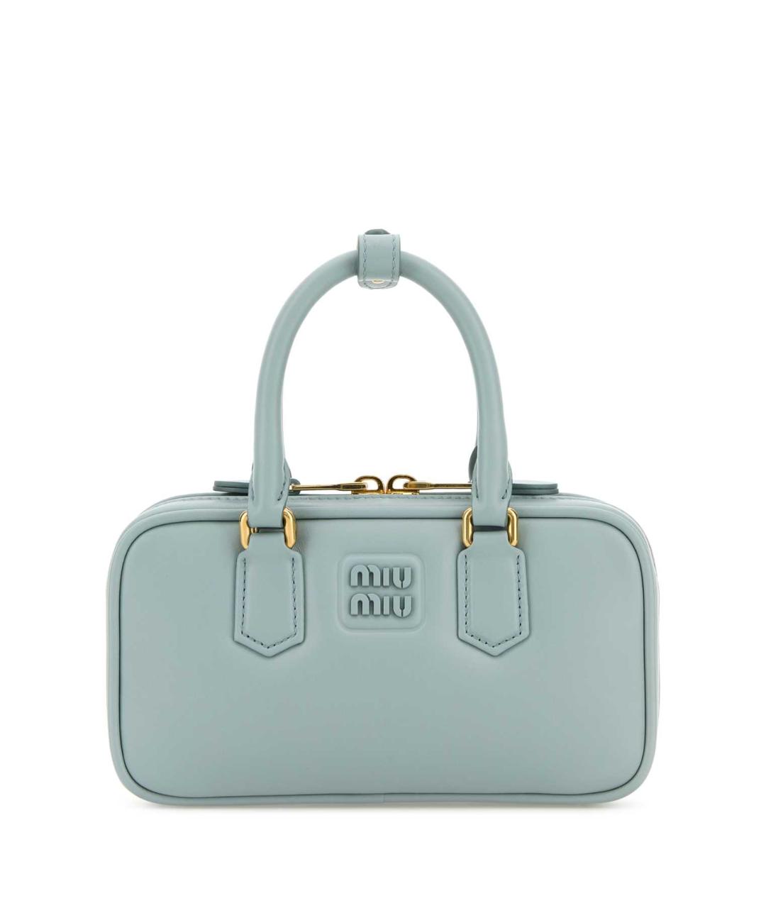 MIU MIU Голубая кожаная сумка тоут, фото 1