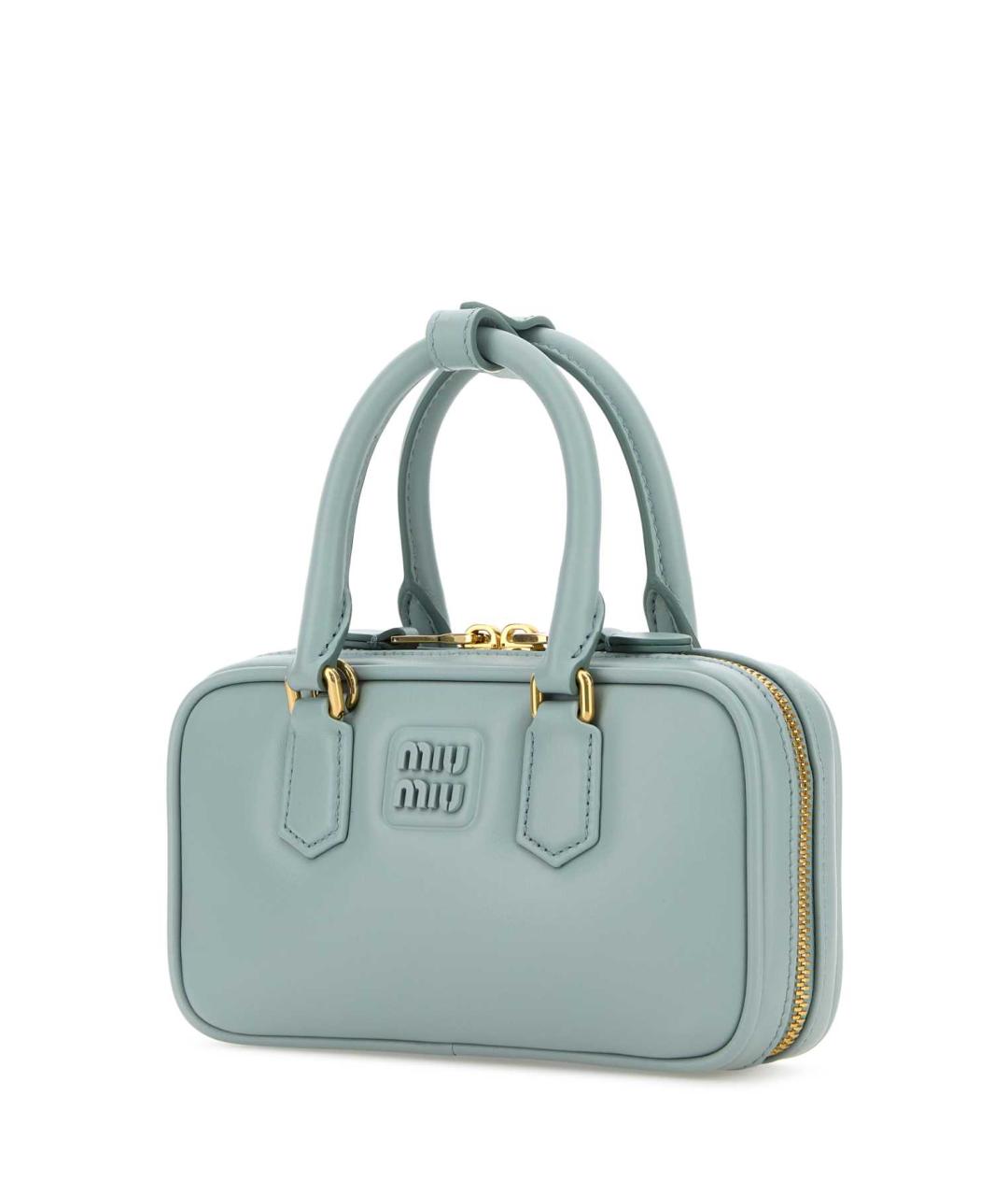 MIU MIU Голубая кожаная сумка тоут, фото 2