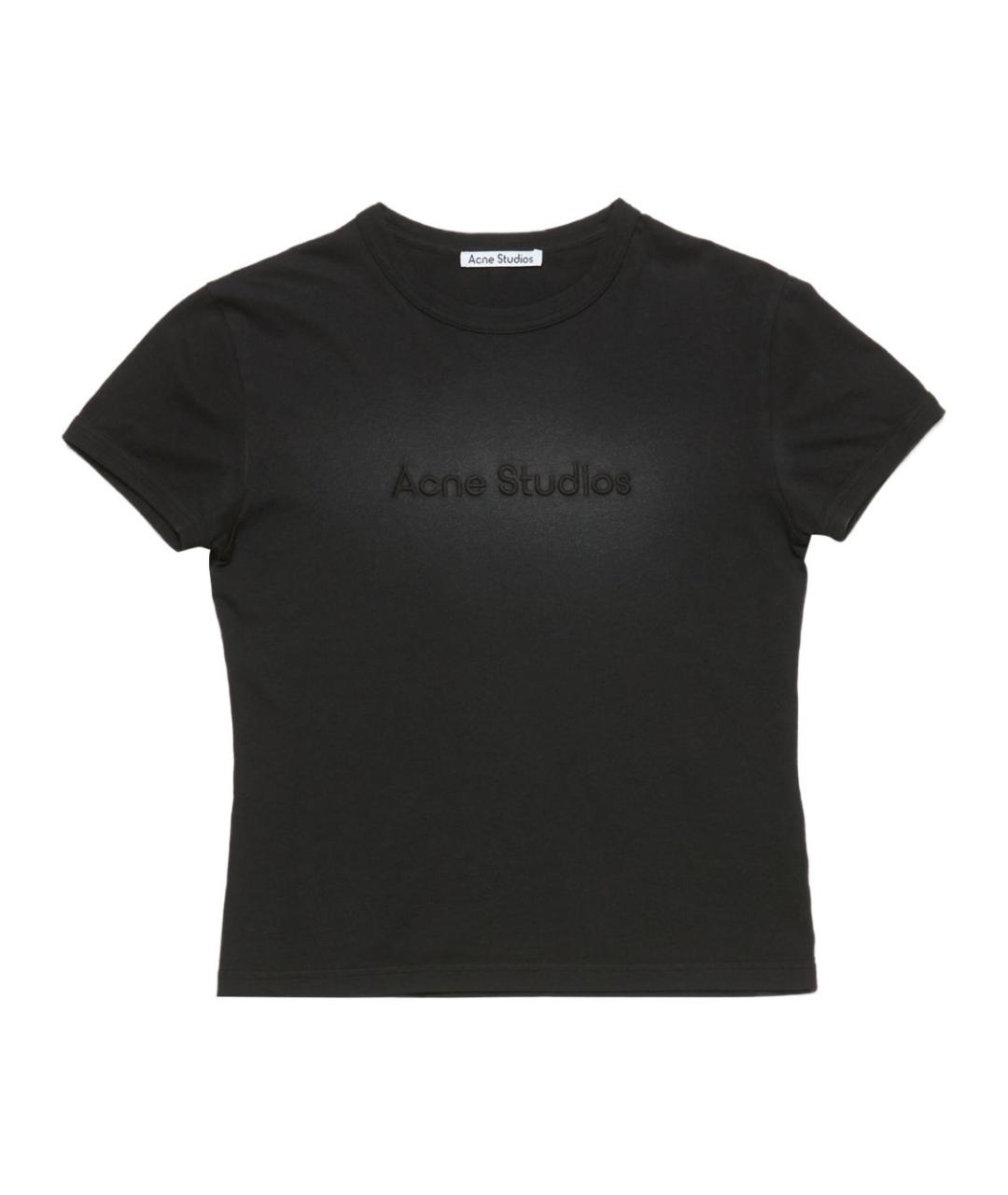 ACNE STUDIOS Антрацитовая хлопковая футболка, фото 1