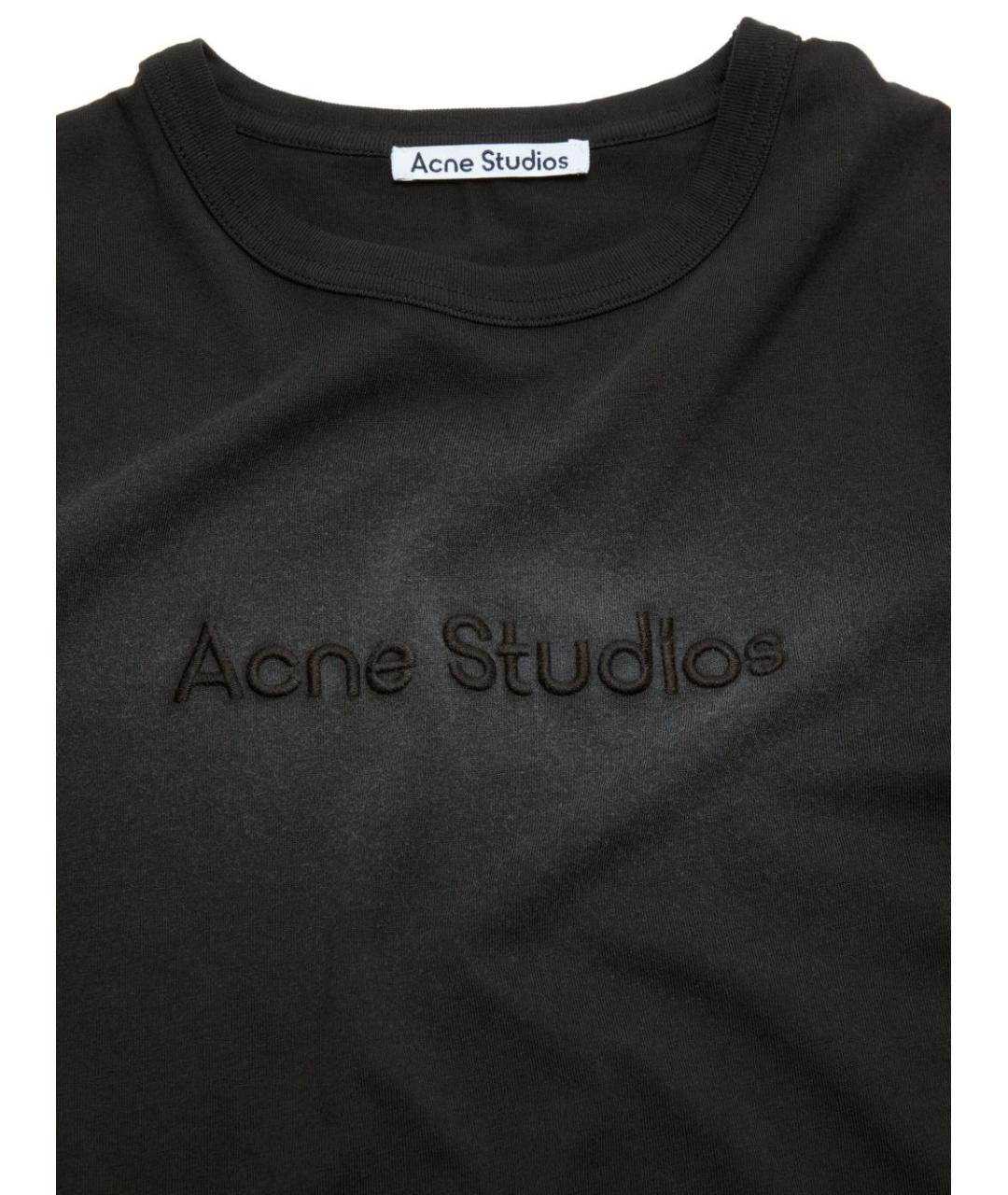 ACNE STUDIOS Антрацитовая хлопковая футболка, фото 2