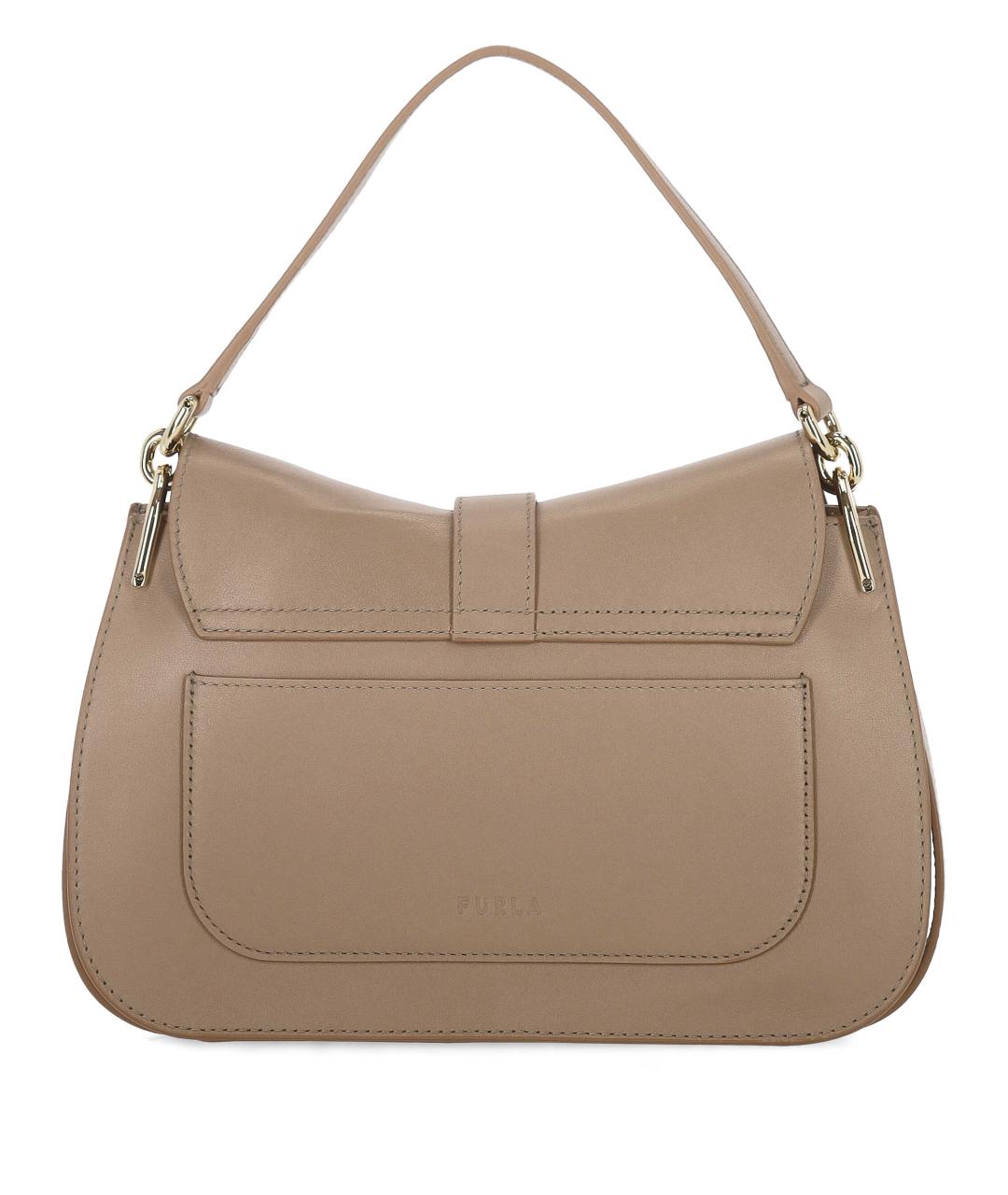 FURLA Бежевая кожаная сумка через плечо, фото 3