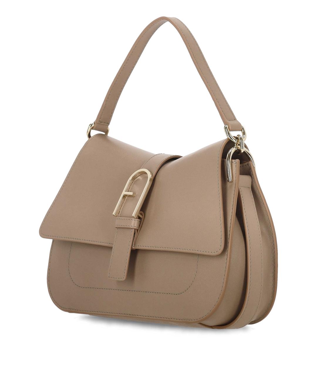 FURLA Бежевая кожаная сумка через плечо, фото 2