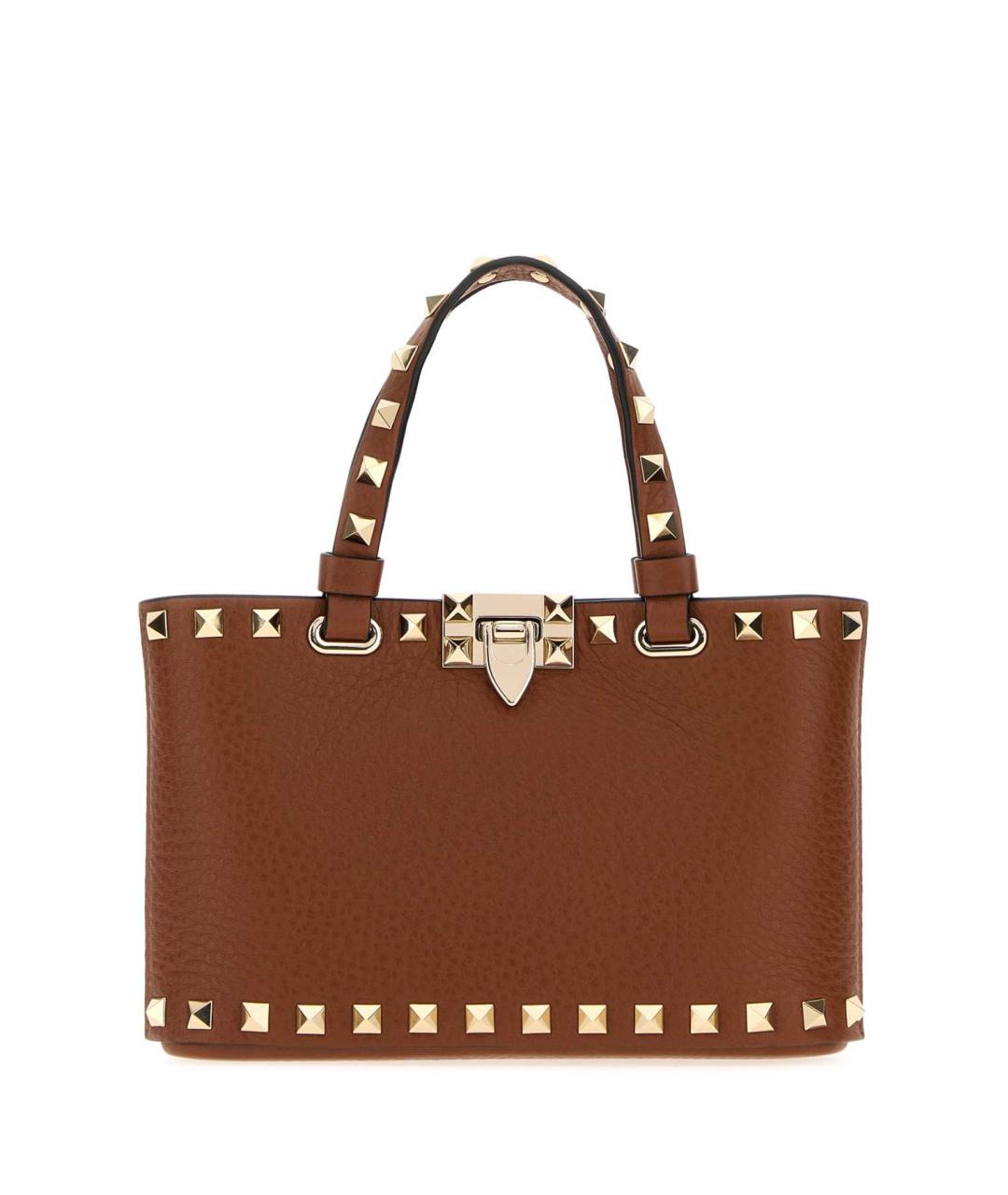 VALENTINO Коричневая кожаная сумка тоут, фото 1