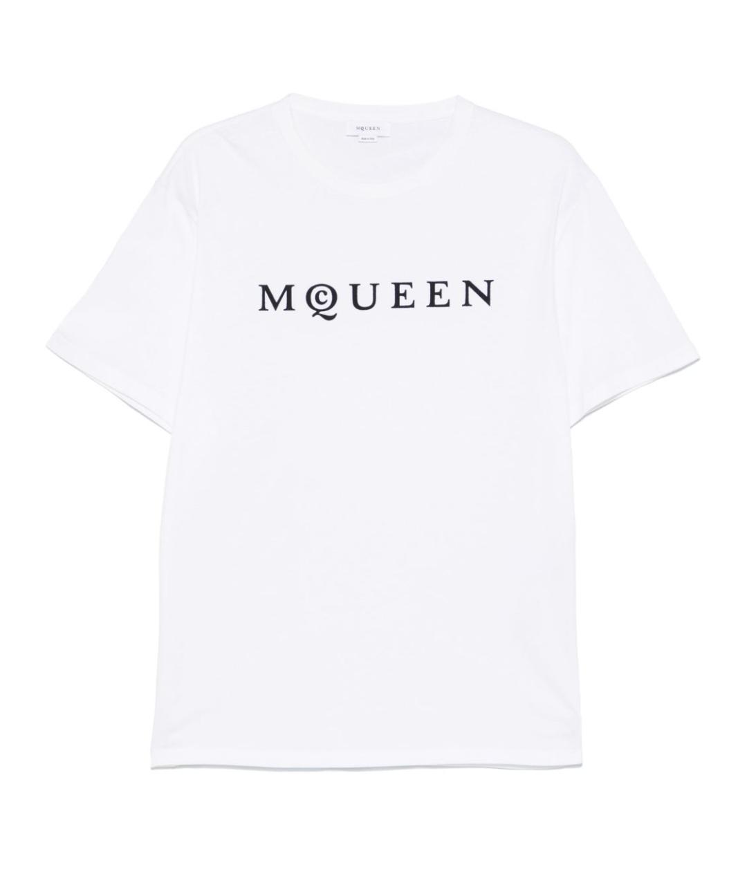 ALEXANDER MCQUEEN Белая хлопковая футболка, фото 1