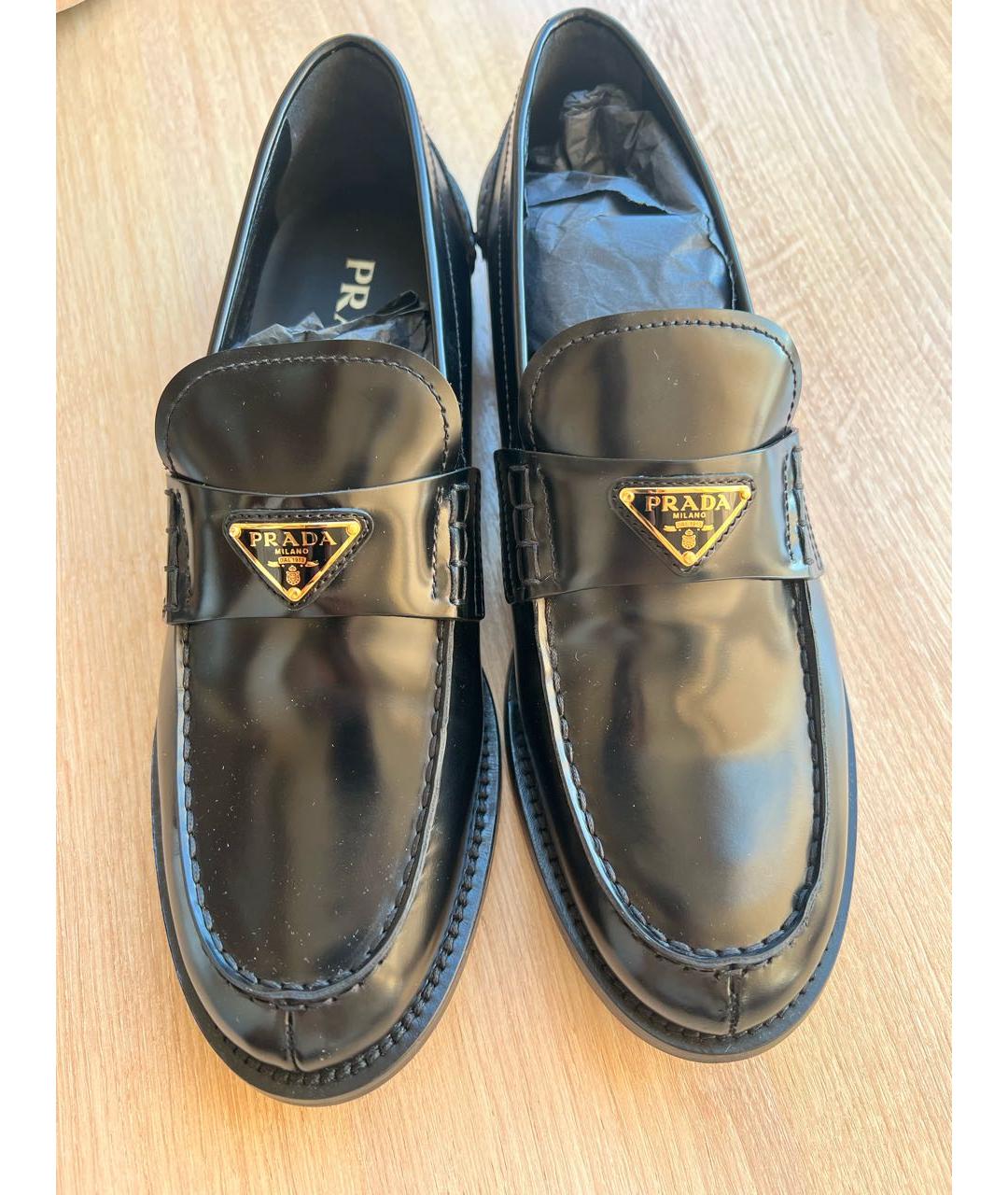 PRADA Черные кожаные лоферы, фото 3
