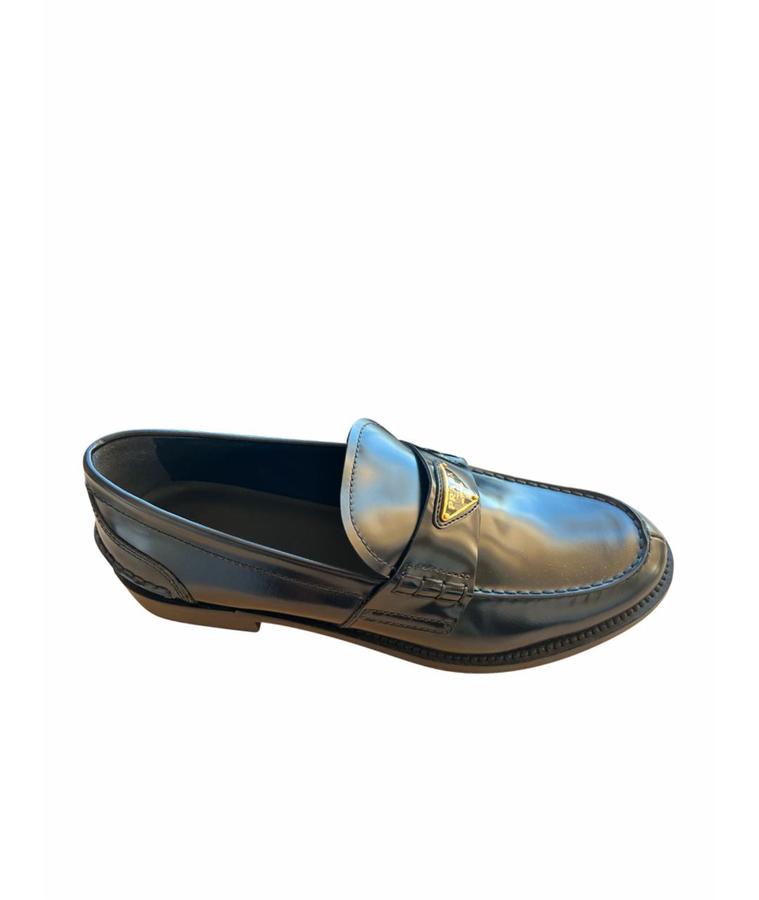 PRADA Черные кожаные лоферы, фото 1