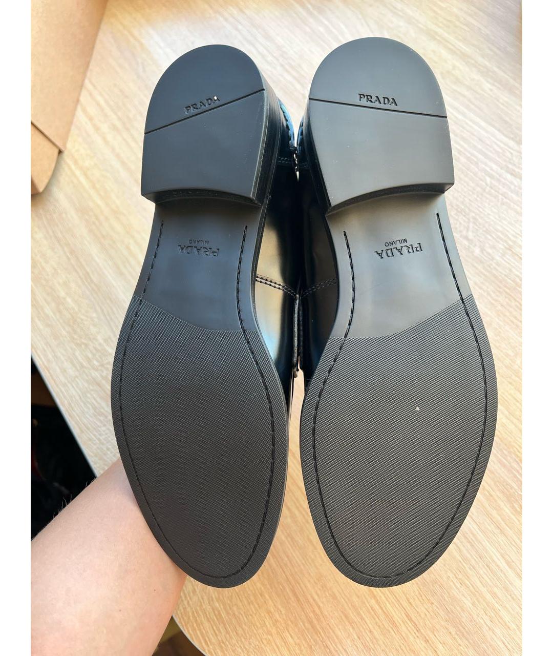 PRADA Черные кожаные лоферы, фото 4