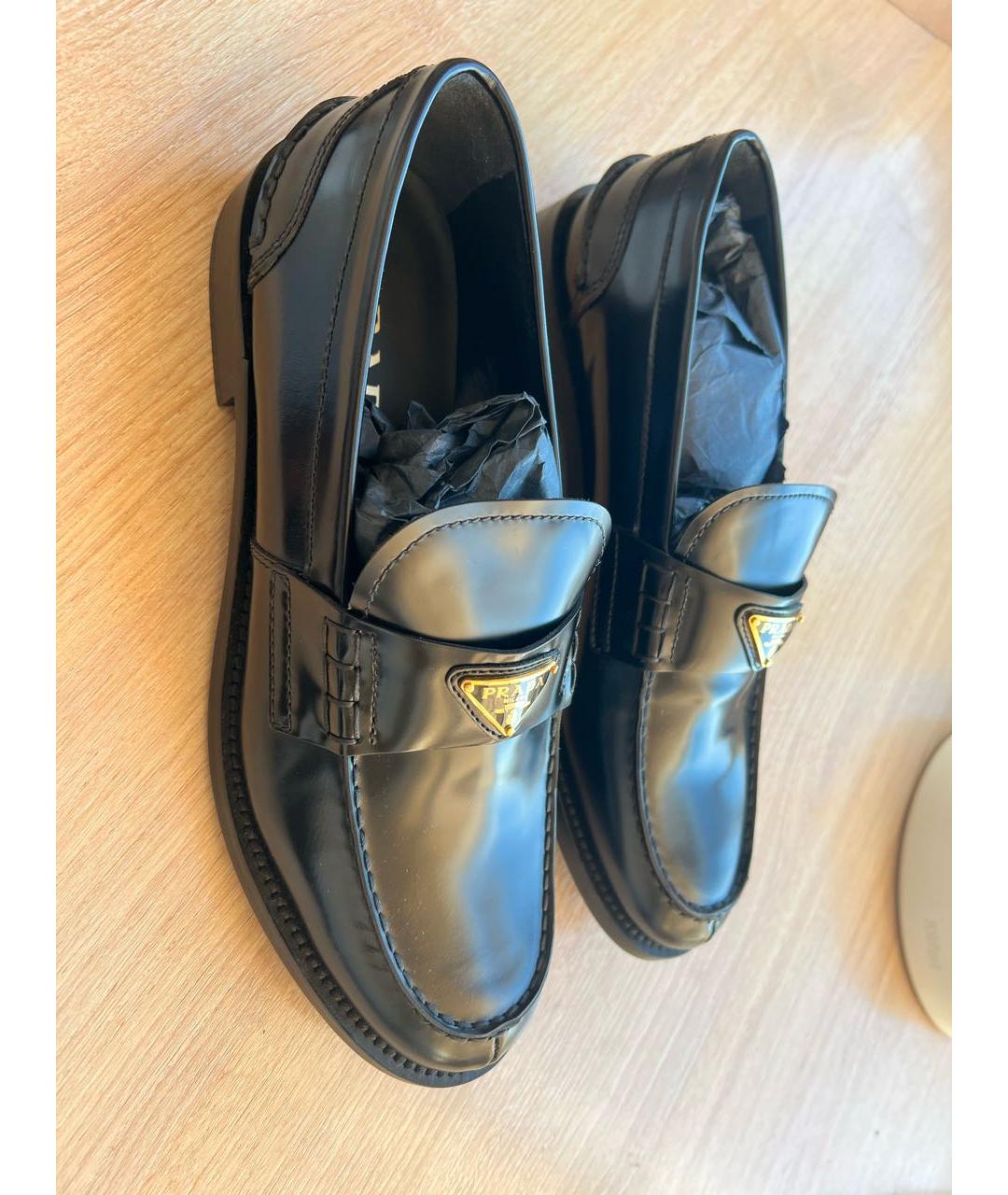 PRADA Черные кожаные лоферы, фото 5