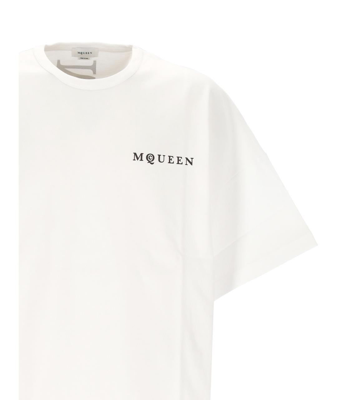 ALEXANDER MCQUEEN Белая хлопковая футболка, фото 2