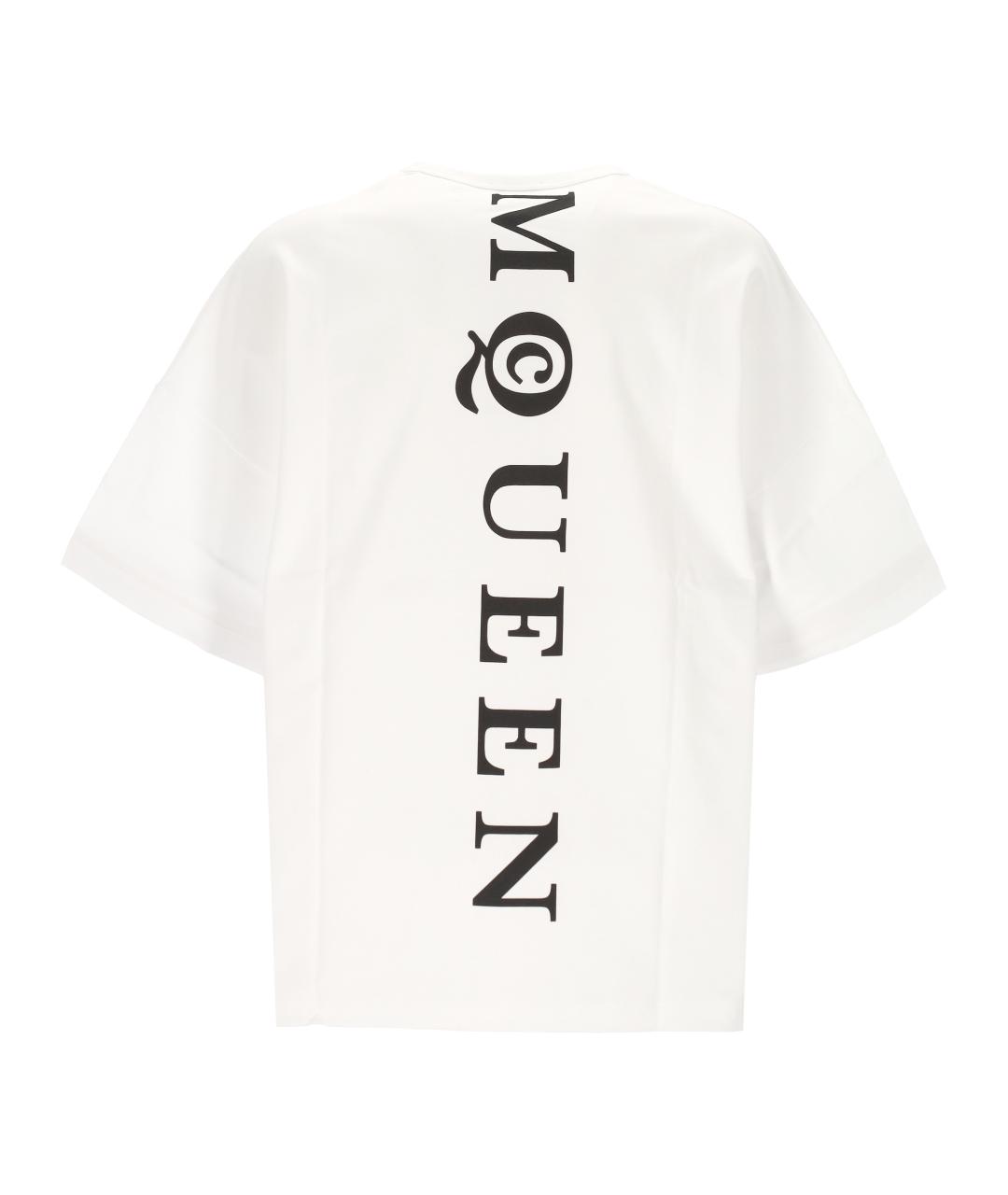 ALEXANDER MCQUEEN Белая хлопковая футболка, фото 3