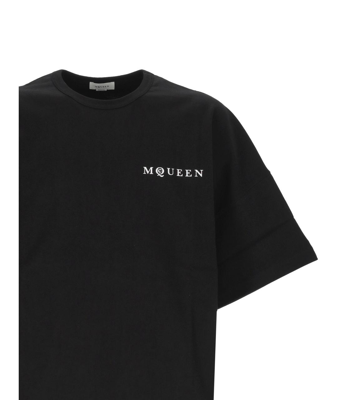 ALEXANDER MCQUEEN Черная хлопковая футболка, фото 2