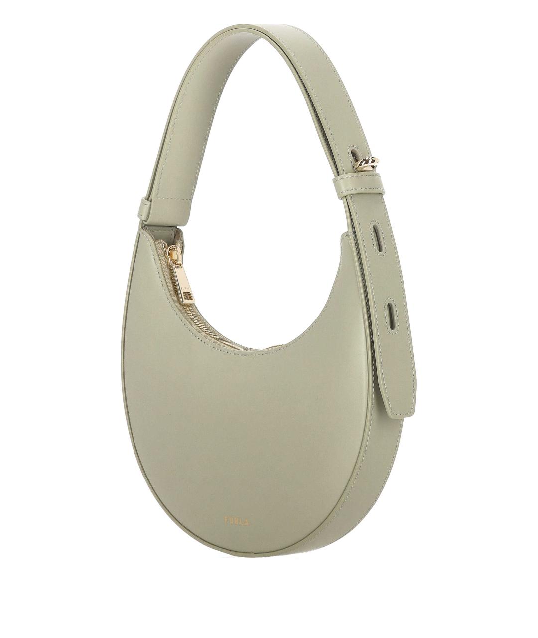 FURLA Зеленая кожаная сумка через плечо, фото 2