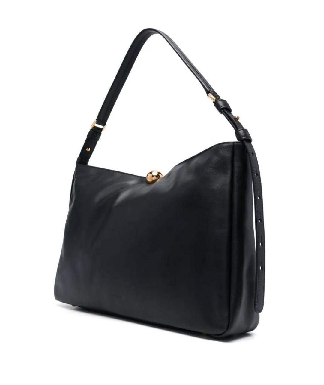 FURLA Черная кожаная сумка тоут, фото 2