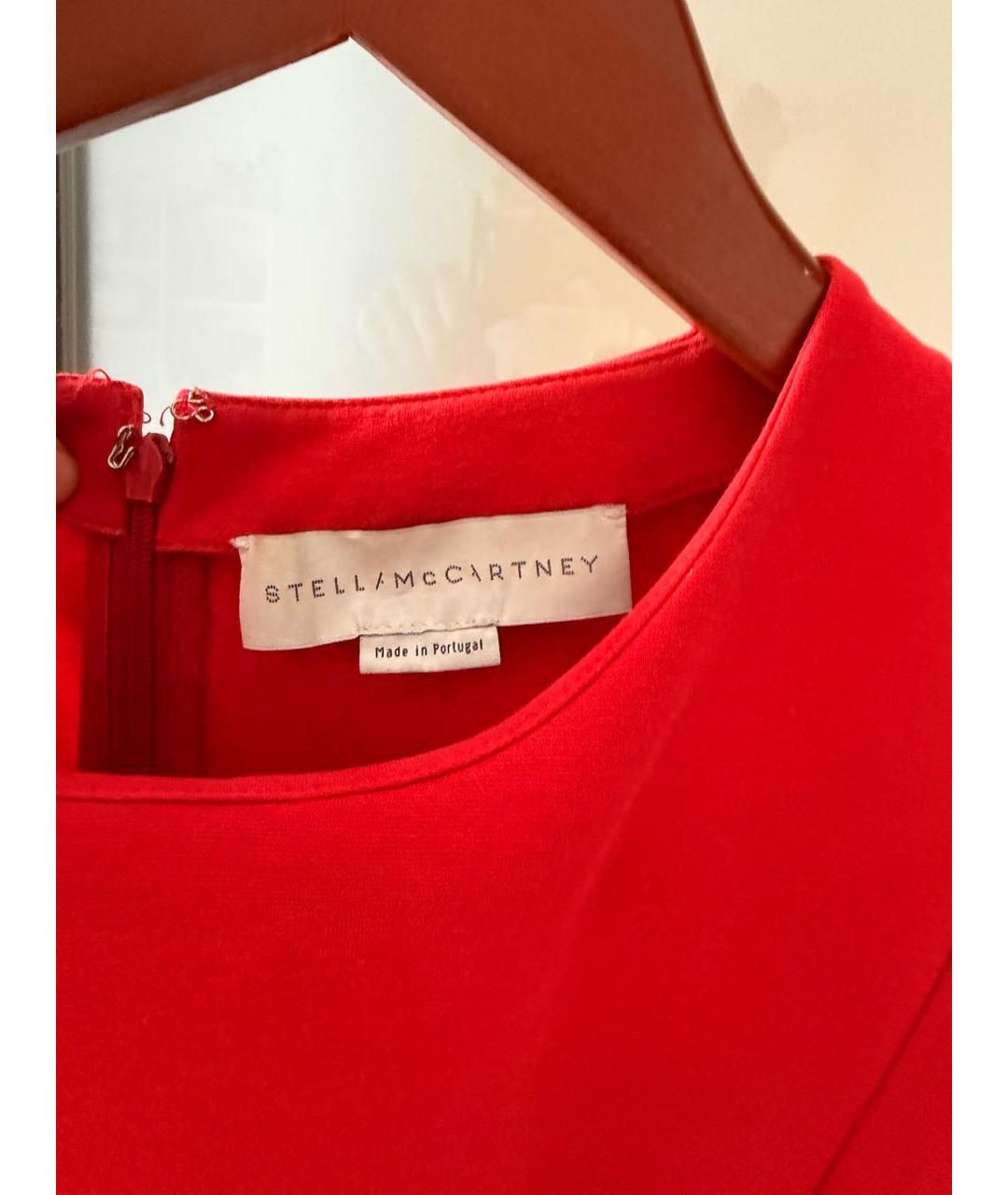 STELLA MCCARTNEY Красное хлопко-эластановое повседневное платье, фото 3