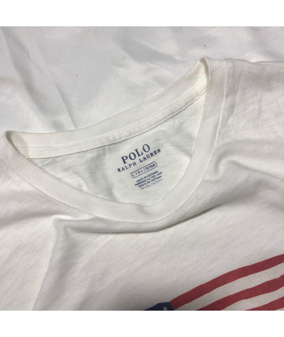 POLO RALPH LAUREN Белая хлопковая футболка, фото 5