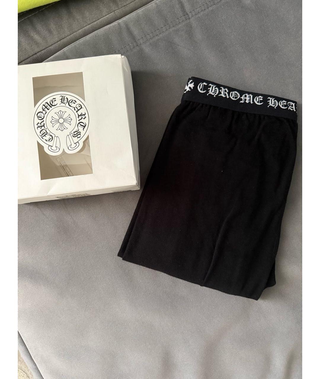 CHROME HEARTS Черные хлопковые леггинсы и велосипедки, фото 5