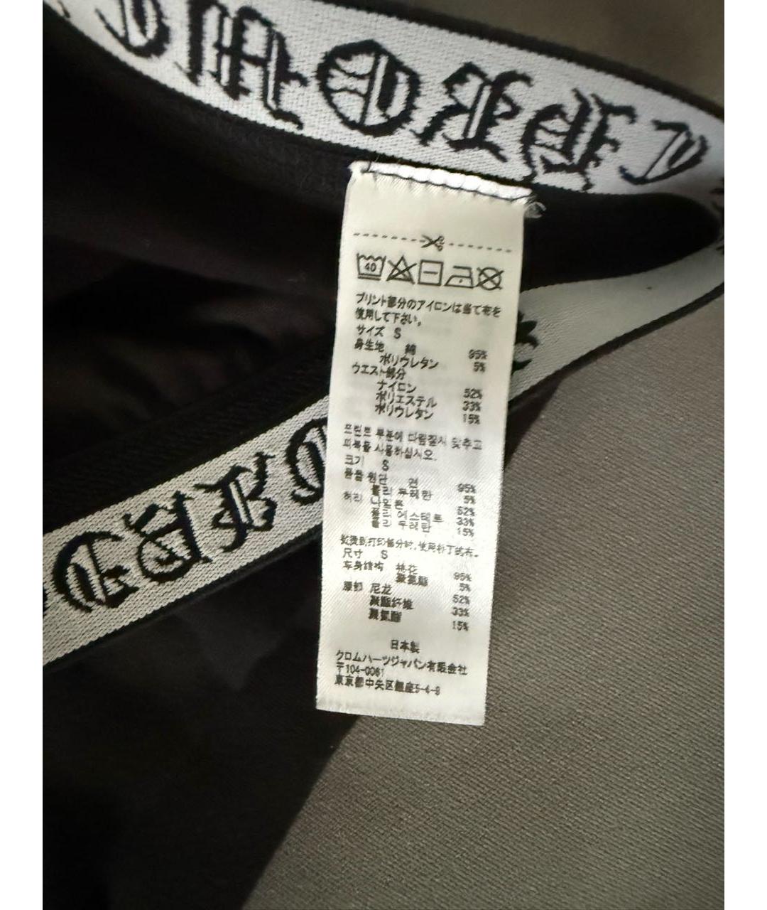 CHROME HEARTS Черные хлопковые леггинсы и велосипедки, фото 6