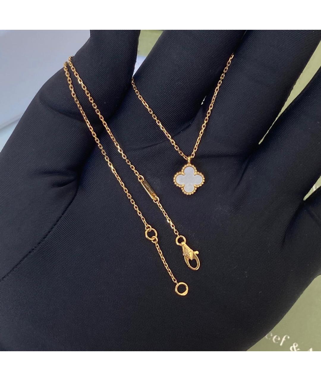 VAN CLEEF & ARPELS Белое колье из желтого золота, фото 4