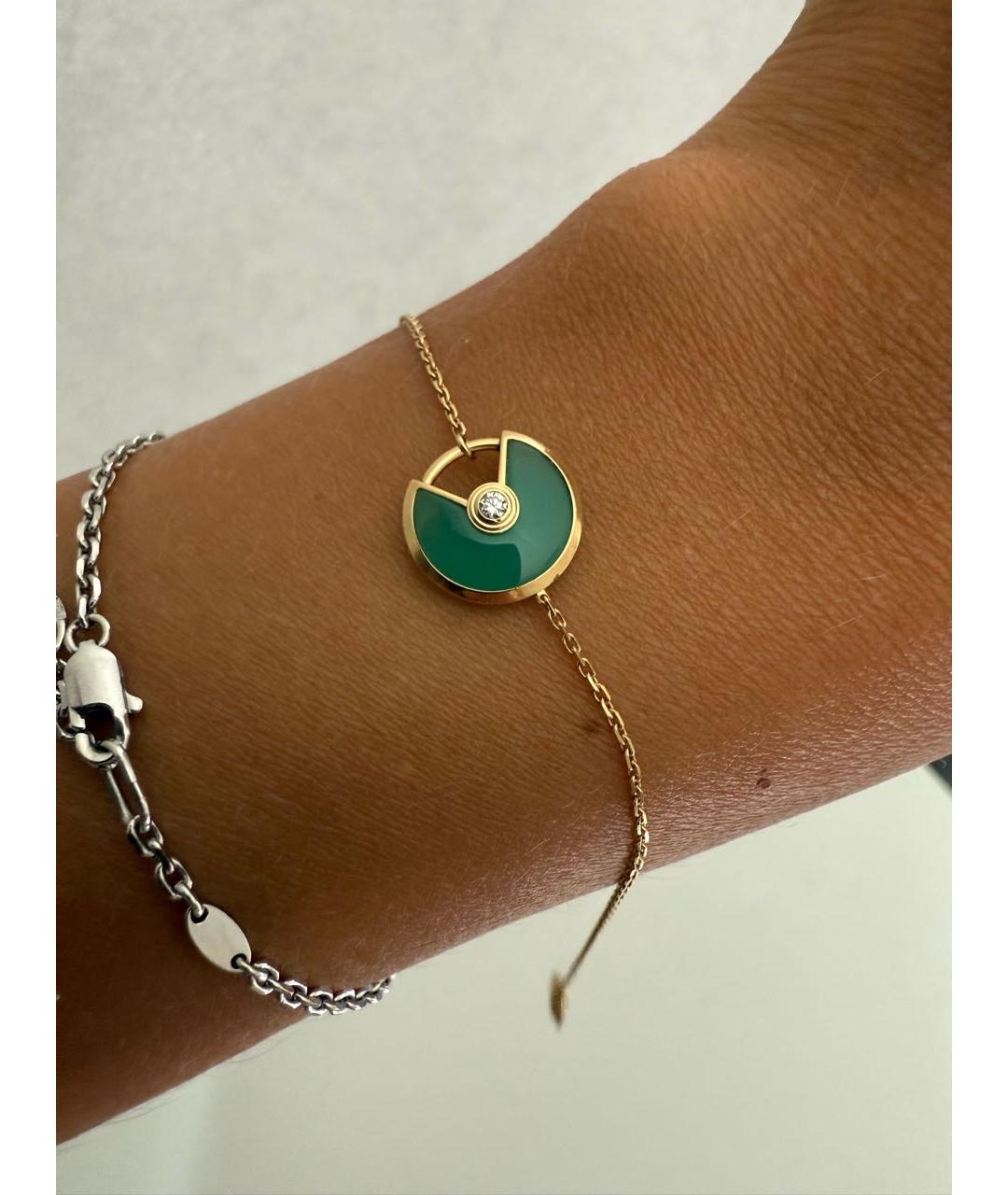 CARTIER Зеленый браслет из желтого золота, фото 2