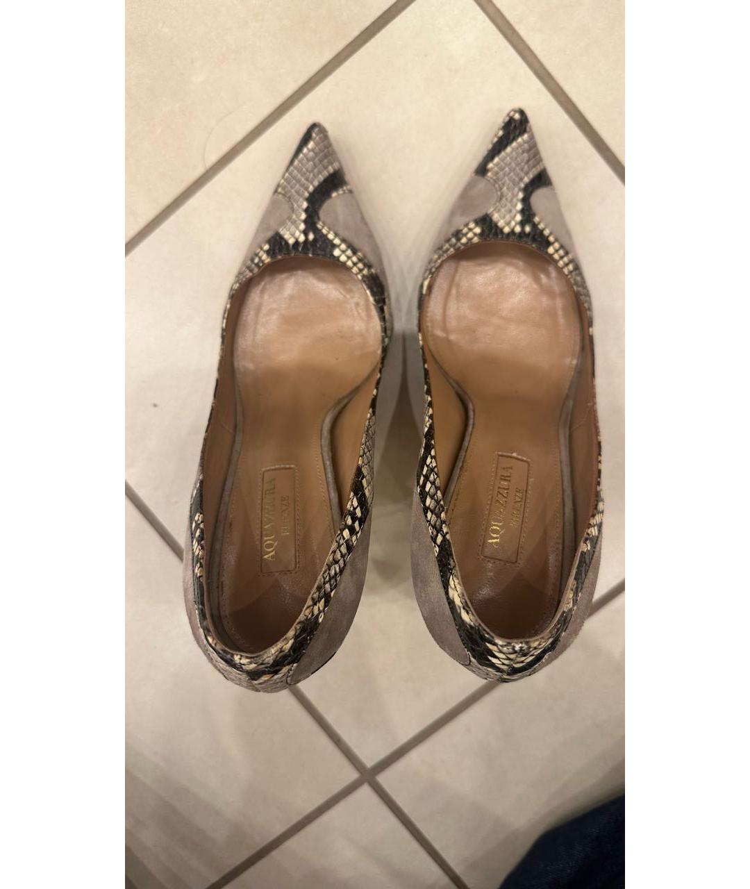 AQUAZZURA Бежевые замшевые туфли, фото 3