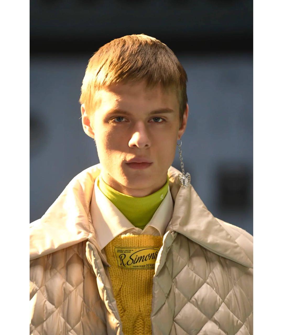 RAF SIMONS Салатовый хлопковый шарф, фото 2