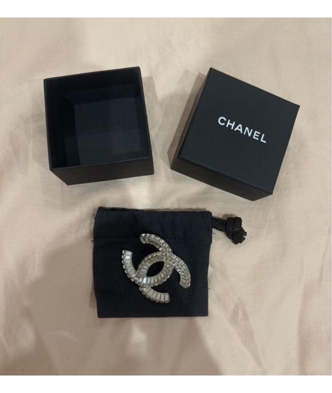 CHANEL Серебряная металлическая булавка / брошь, фото 7