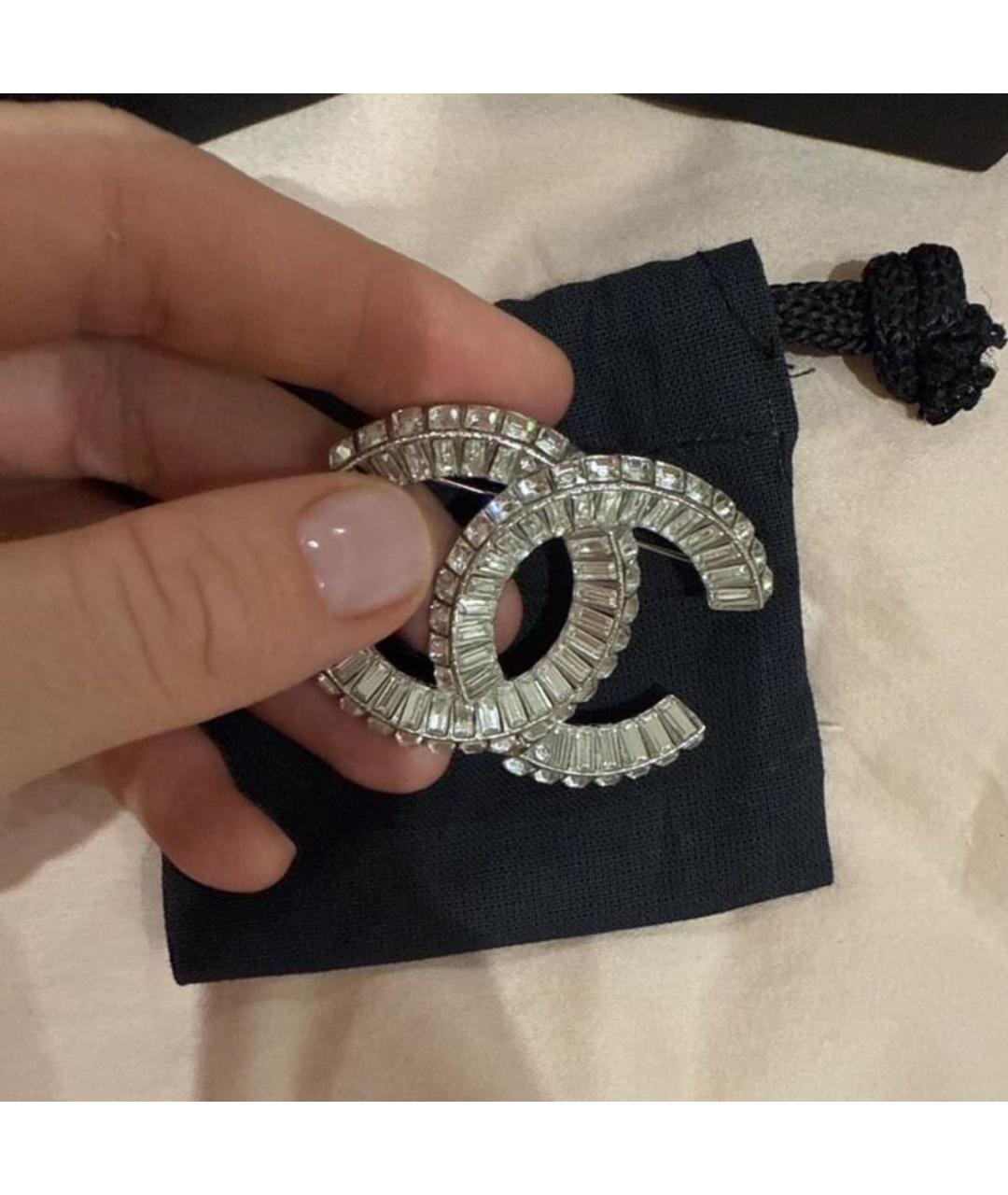 CHANEL Серебряная металлическая булавка / брошь, фото 6