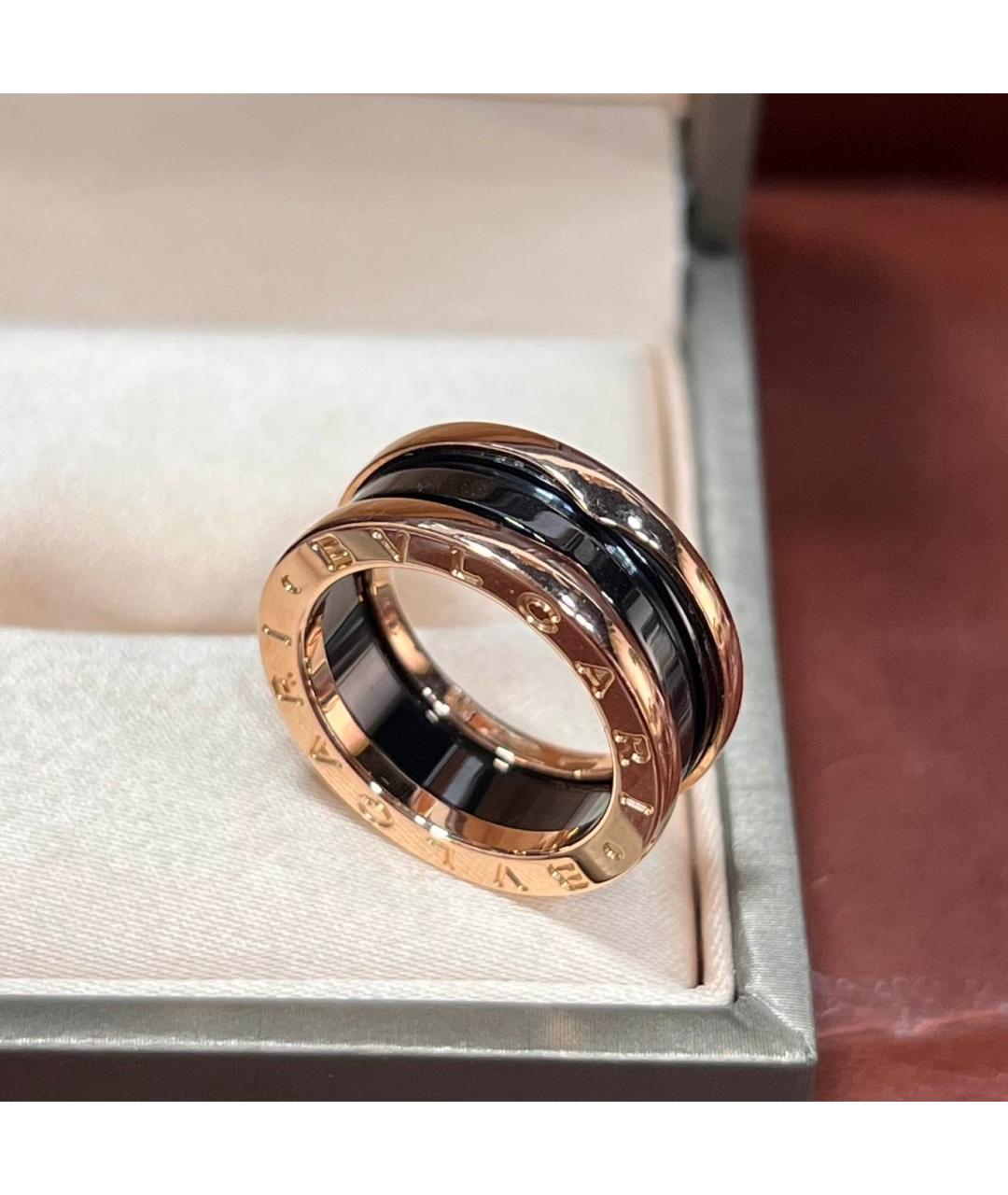 BVLGARI Черное кольцо из розового золота, фото 6