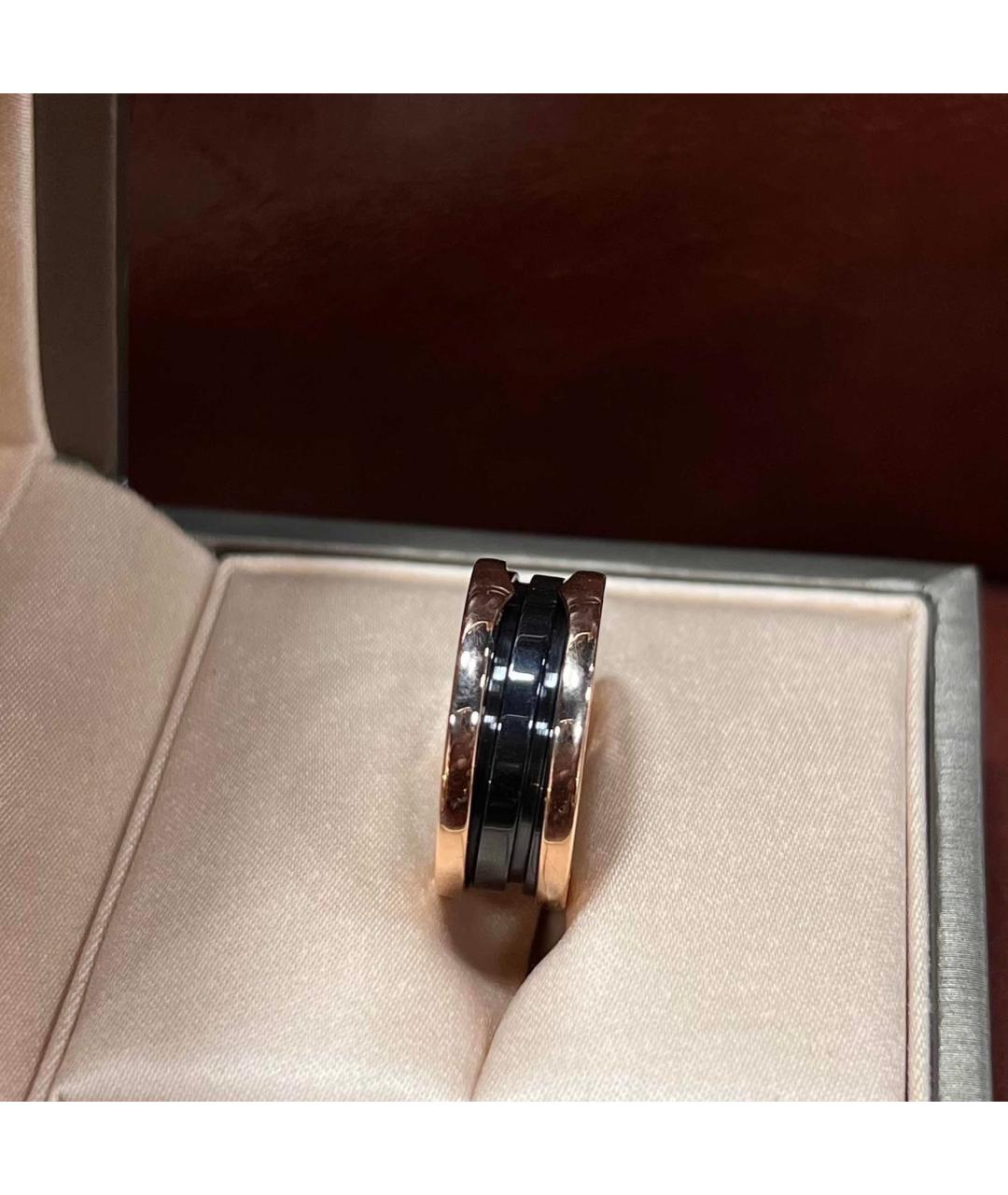 BVLGARI Черное кольцо из розового золота, фото 5