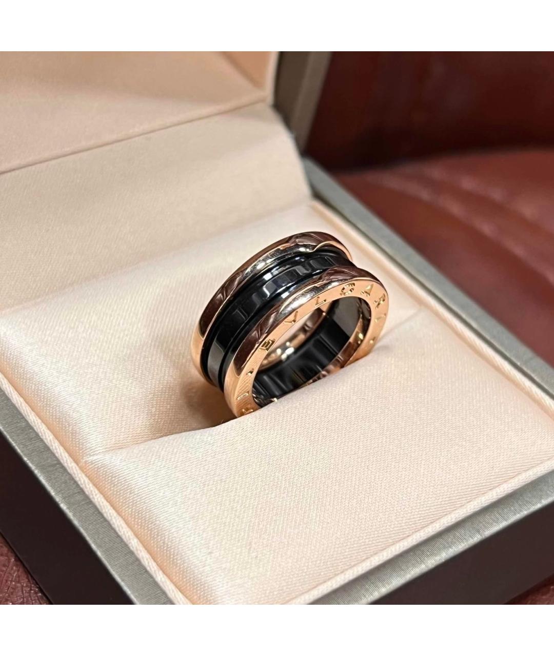 BVLGARI Черное кольцо из розового золота, фото 3