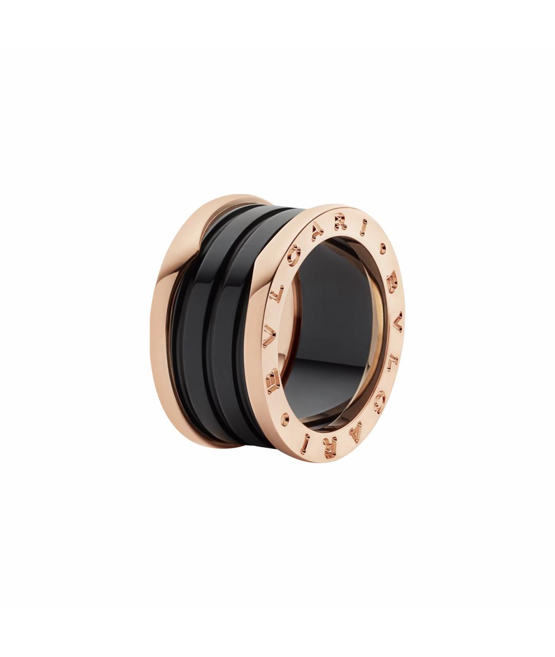 BVLGARI Черное кольцо из розового золота, фото 1