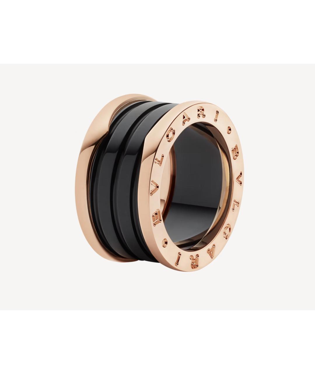 BVLGARI Черное кольцо из розового золота, фото 7