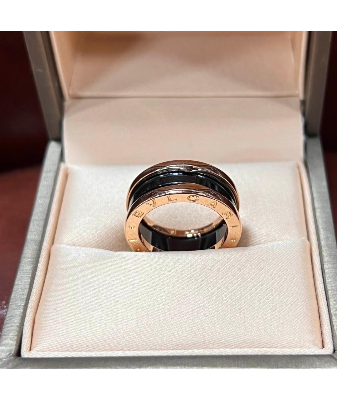 BVLGARI Черное кольцо из розового золота, фото 2