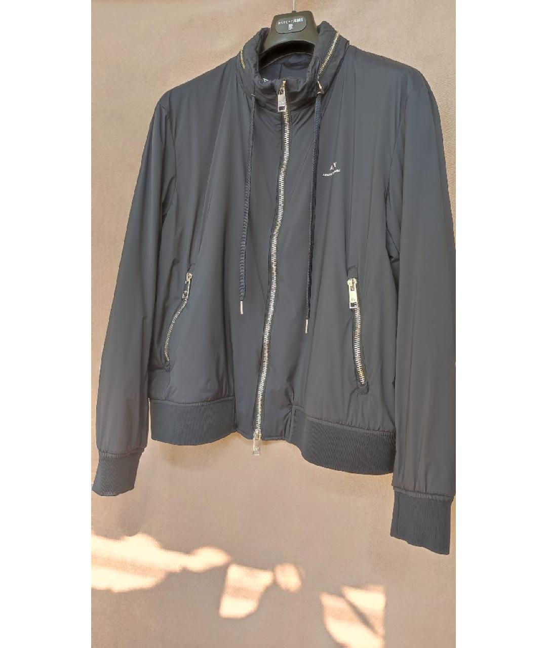 ARMANI EXCHANGE Темно-синяя полиэстеровая куртка, фото 2