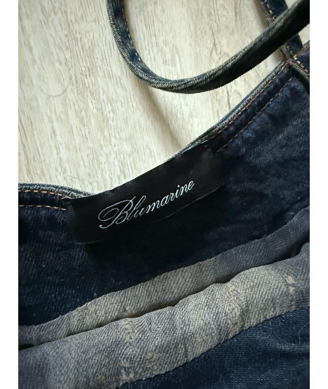 BLUMARINE Темно-синее деним коктейльное платье, фото 4