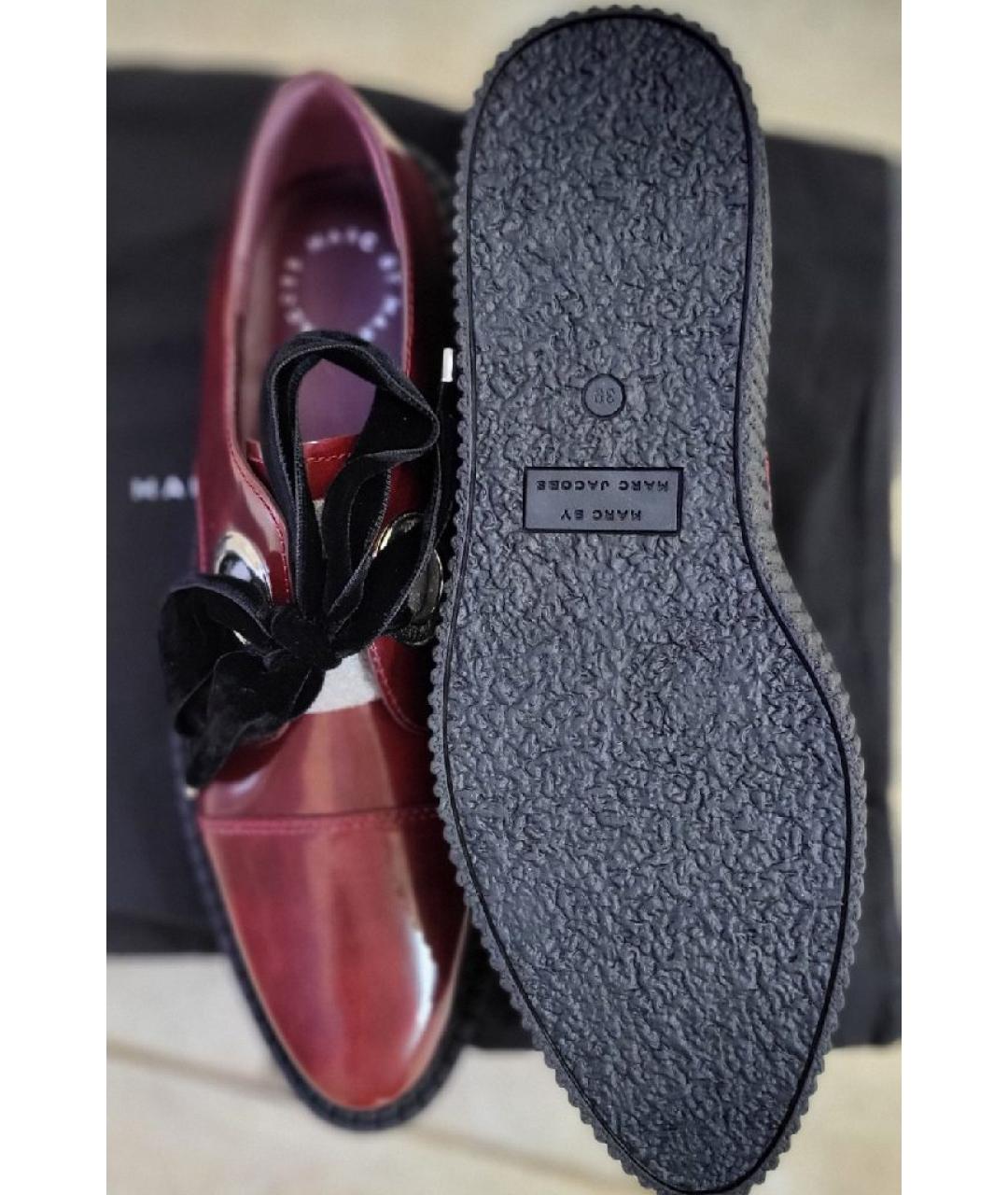 MARC BY MARC JACOBS Бордовые брогги и оксфорды из лакированной кожи, фото 9