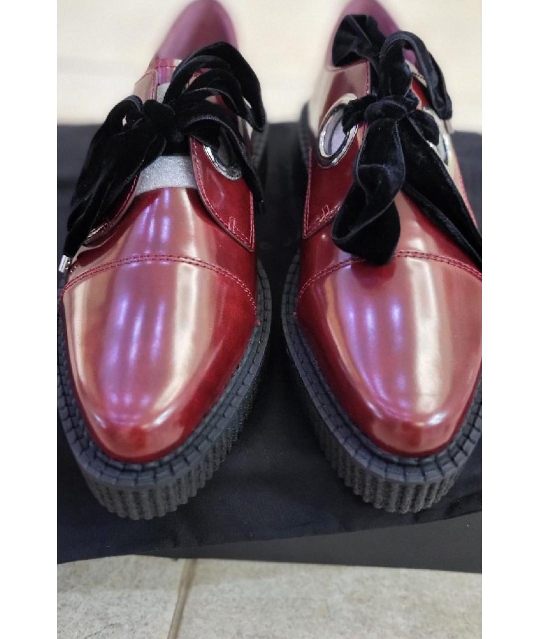MARC BY MARC JACOBS Бордовые брогги и оксфорды из лакированной кожи, фото 8