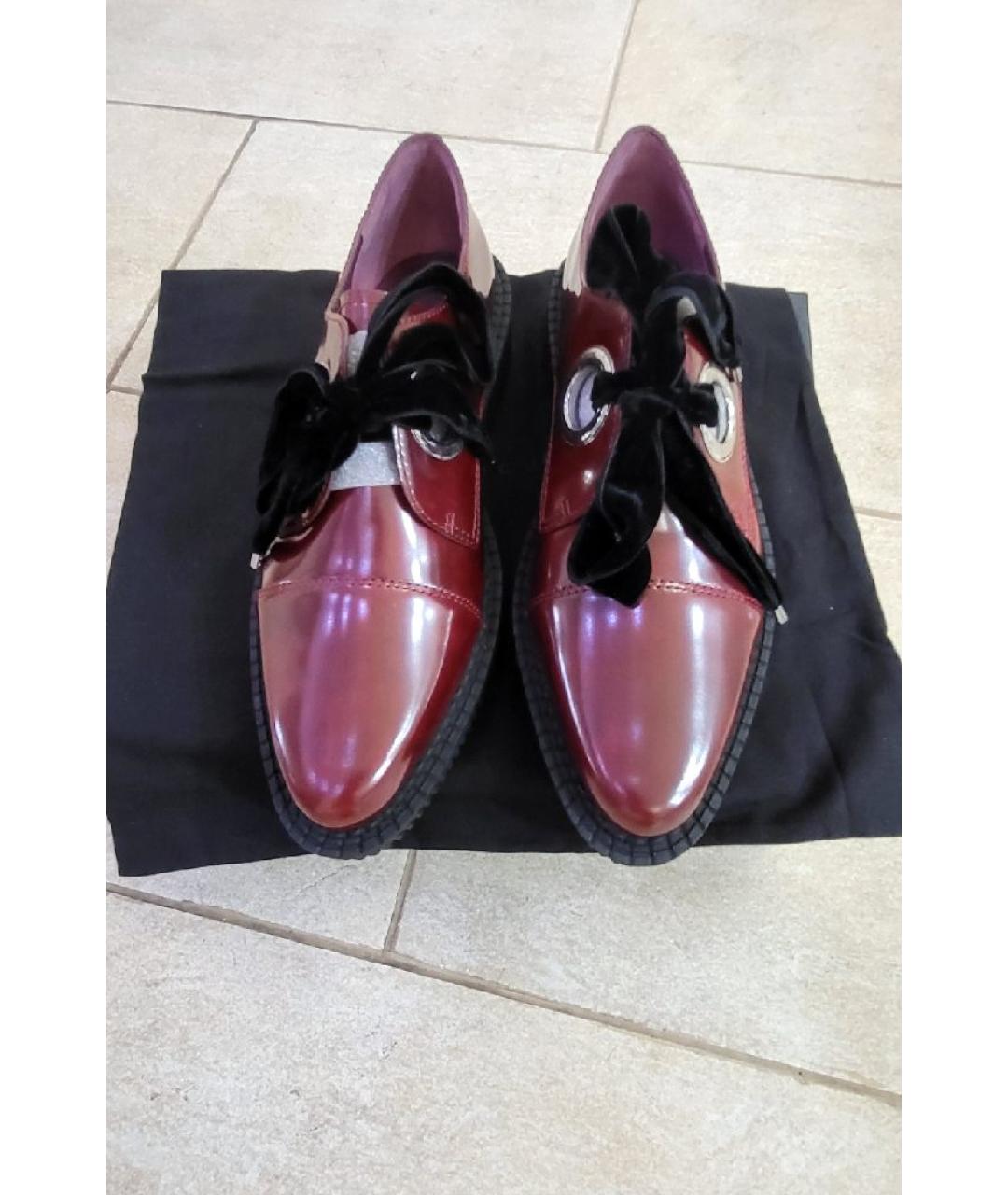 MARC BY MARC JACOBS Бордовые брогги и оксфорды из лакированной кожи, фото 7