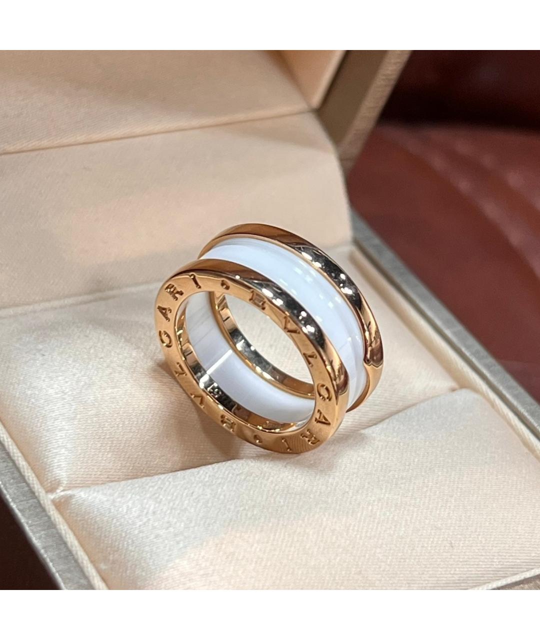 BVLGARI Белое кольцо из розового золота, фото 5
