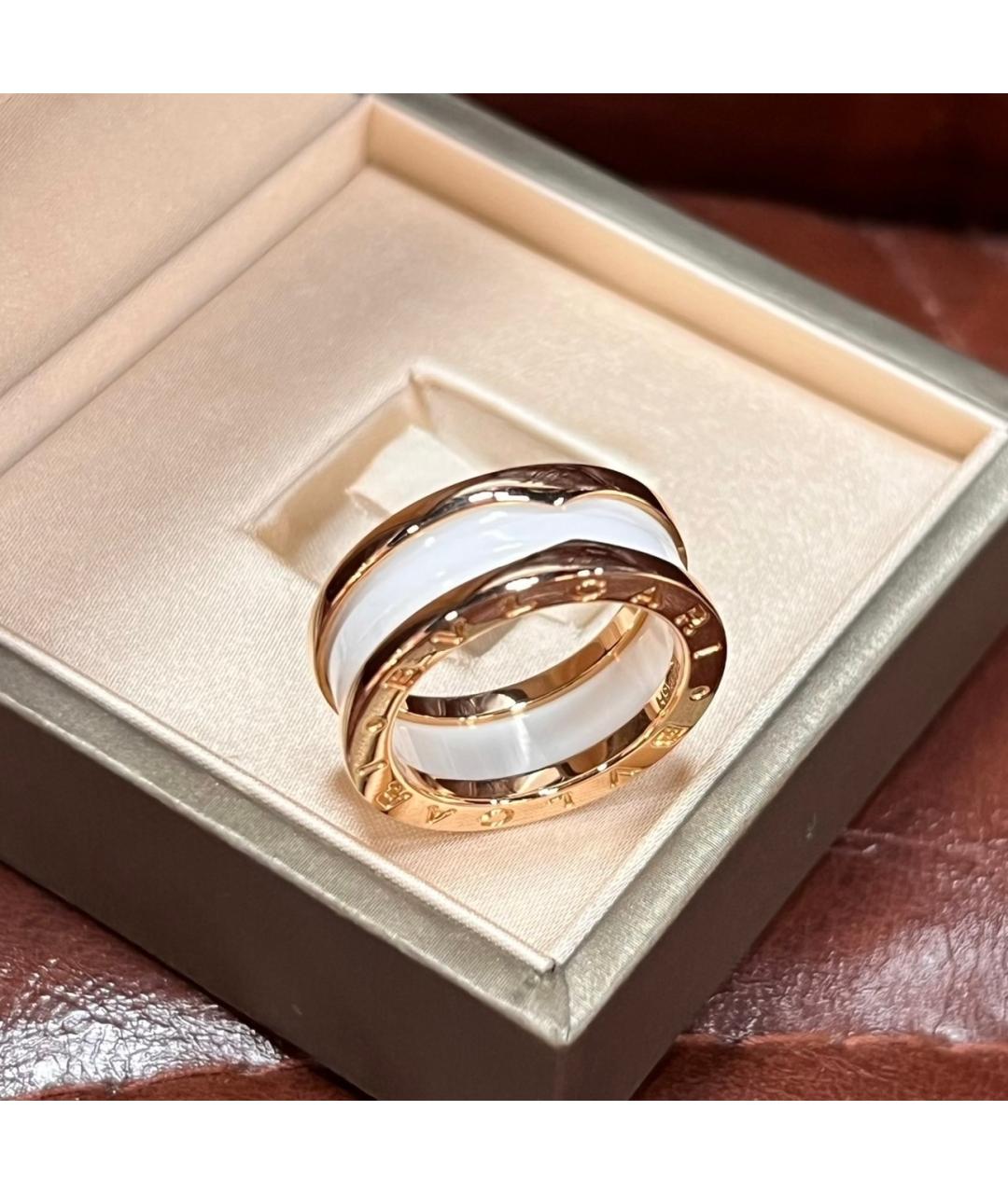BVLGARI Белое кольцо из розового золота, фото 6