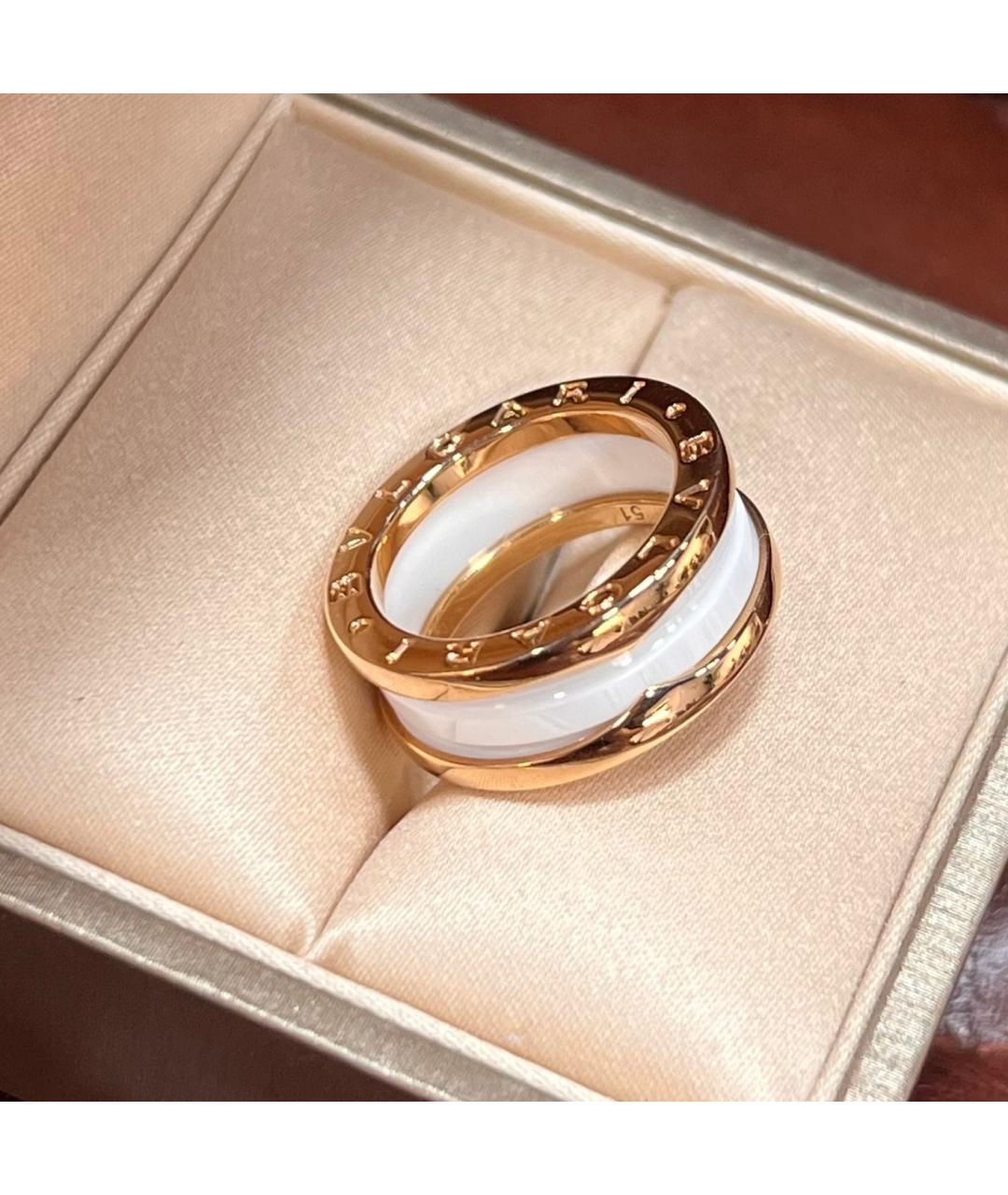 BVLGARI Белое кольцо из розового золота, фото 4