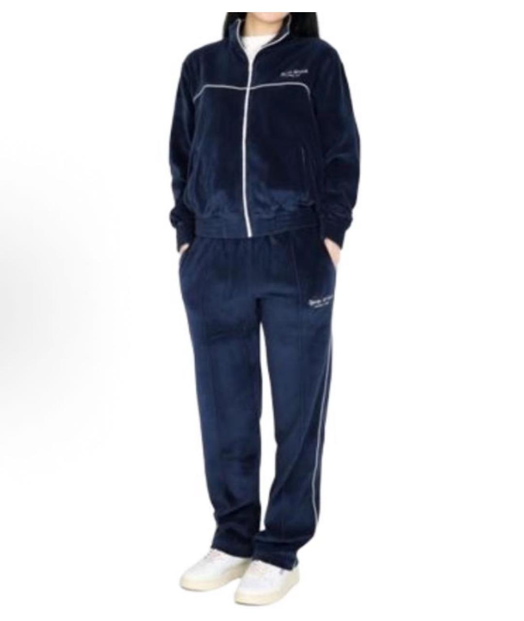 SPORTY AND RICH Темно-синяя хлопковая спортивная куртка, фото 2