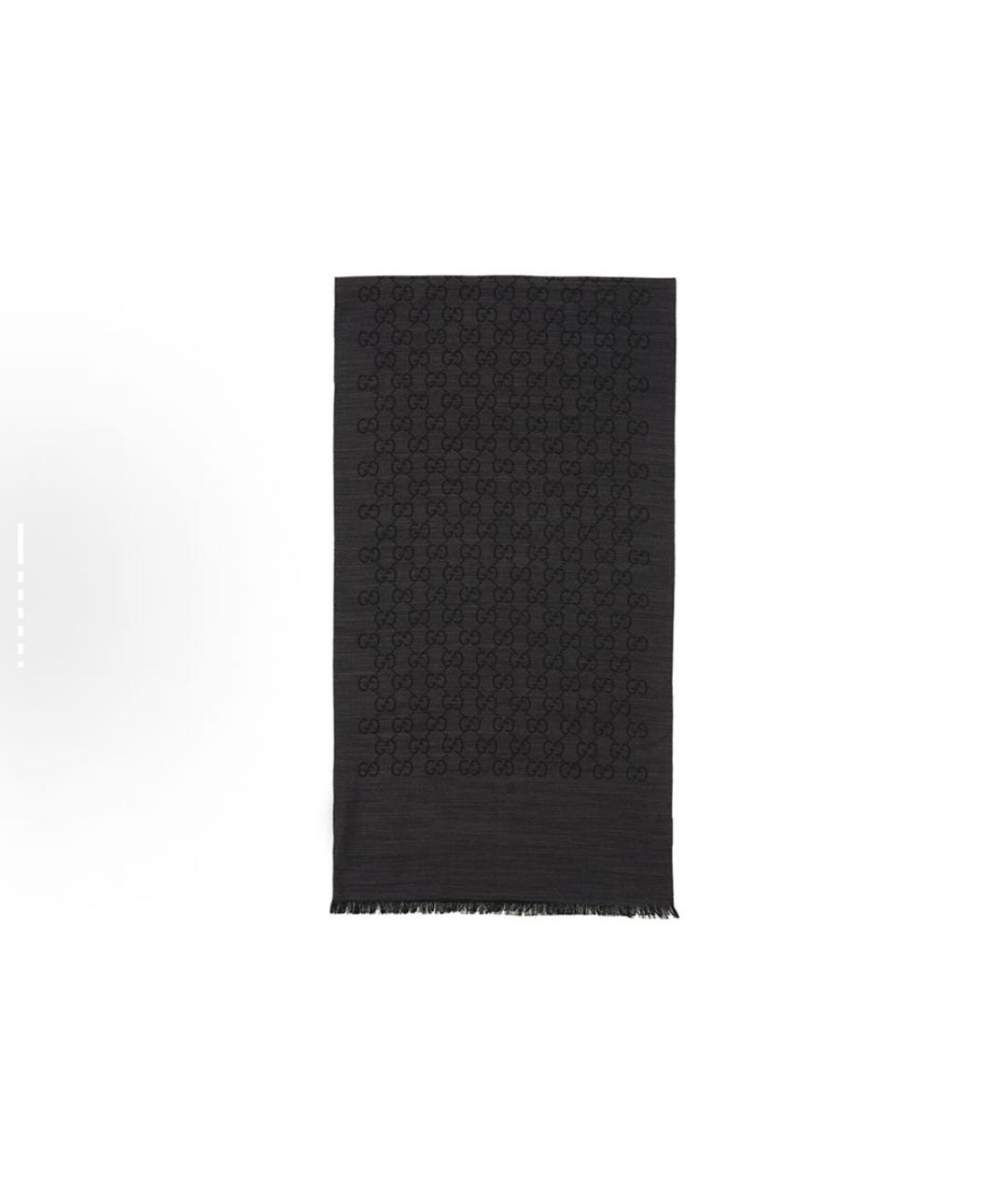 GUCCI Черный хлопковый шарф, фото 3