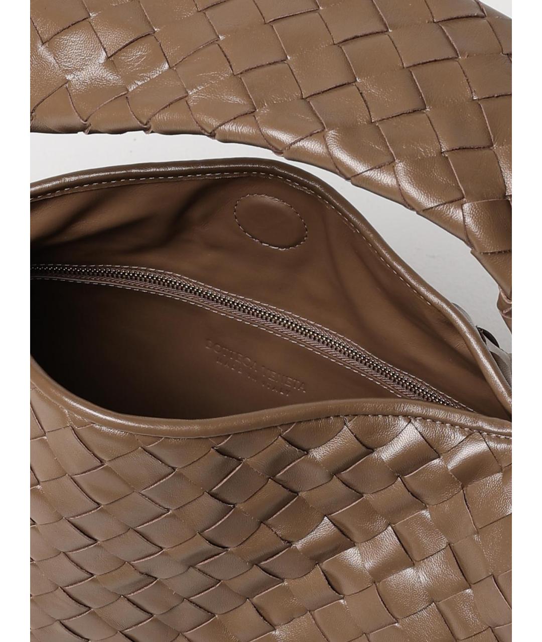 BOTTEGA VENETA Коричневая кожаная сумка через плечо, фото 5