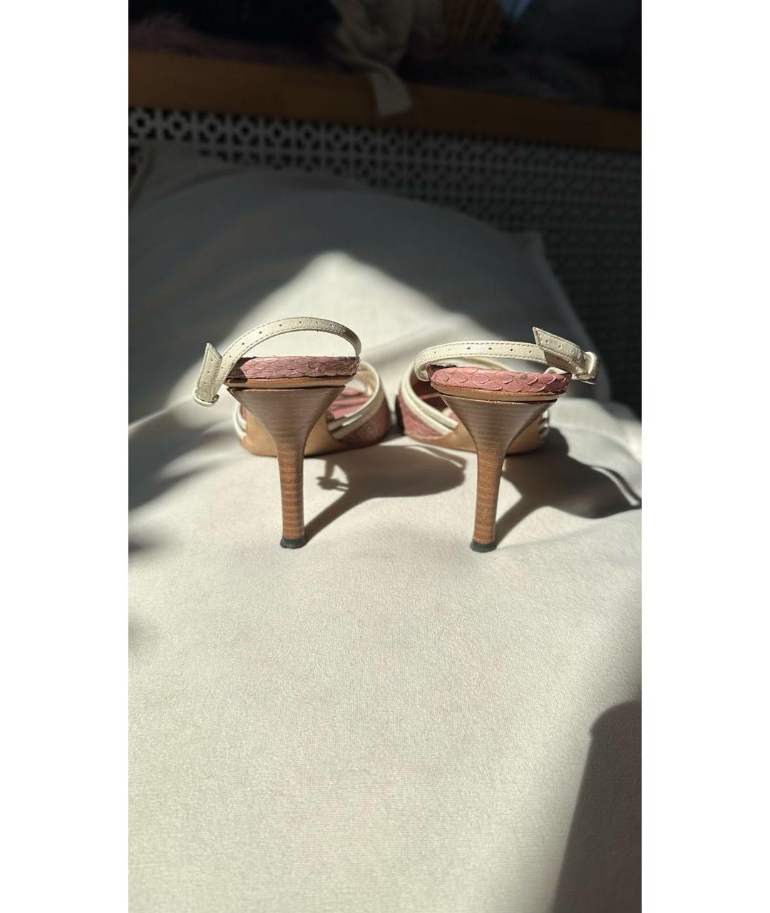 GUCCI Розовые босоножки из экзотической кожи, фото 4